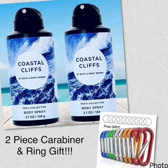 NWT Bath & Body Works Lot of 2 COASTAL CLIFFS Men Collection Body Spray Cologne - Picture 1 of 7